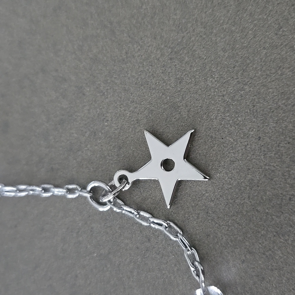 New Never Used Dior Silver Charm Necklace .. CD Charm, Star & Pearl - Picture 3 of 9
